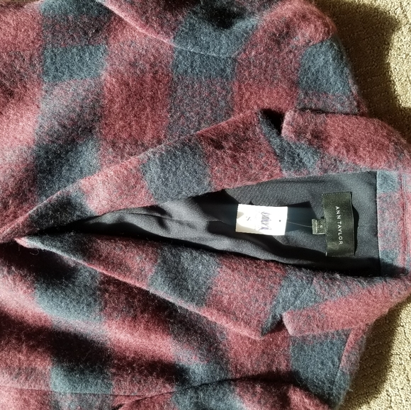 Ann Taylor wool plaid pea coat - Picture 15 of 16